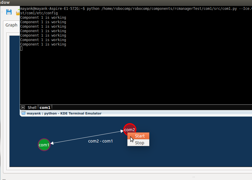 Running components on Yakuake