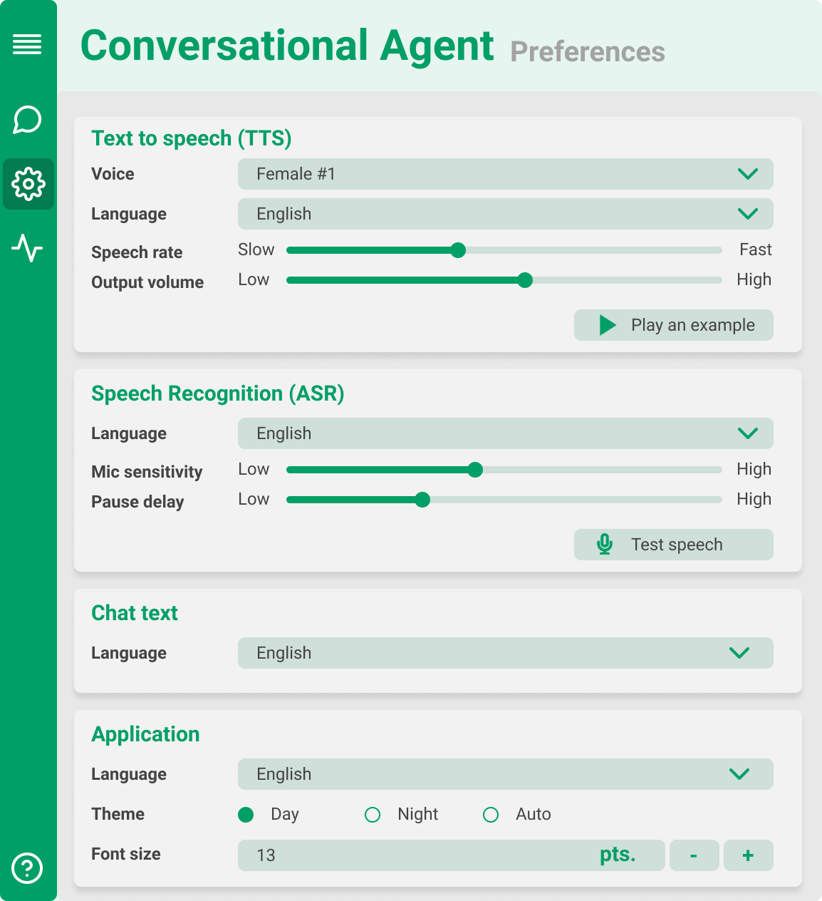 preferences mockup